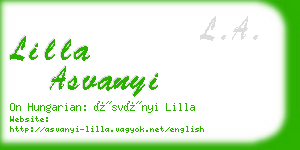 lilla asvanyi business card